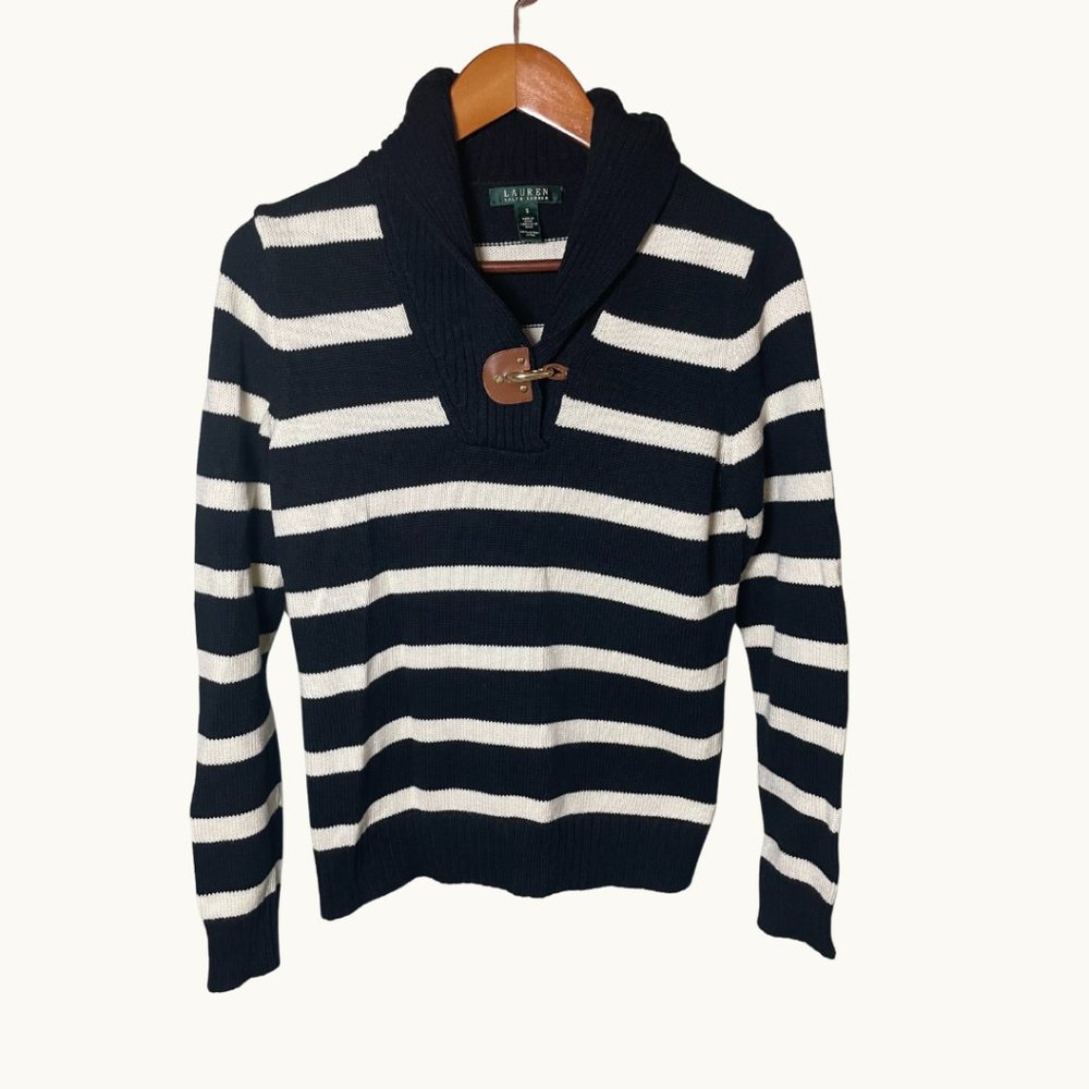 SOLD - NWOT Ralph Lauren Sweater with Leather & Latch